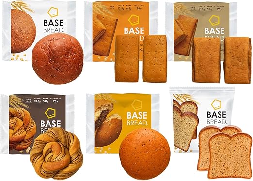 ベースブレッド 6種 12袋 パン [プレーン・ミニ食パンプレーン・チョコ・カレー・メープル・シナモン] 置き換えダイエット ダイエット食品 完全栄養食 低糖質 BASE BREAD ベースフード BASE FOOD