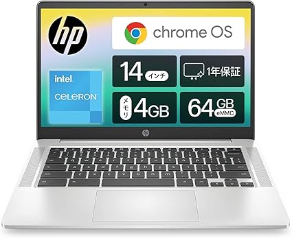 【Amazon.co.jp 限定】Google Chromebook HP ノートパソコン HP Chromebook 14a インテル® Celeron® N4500 14インチ フルHD IPSタッチディスプレイ 日本語キーボード Wi-Fi6対応