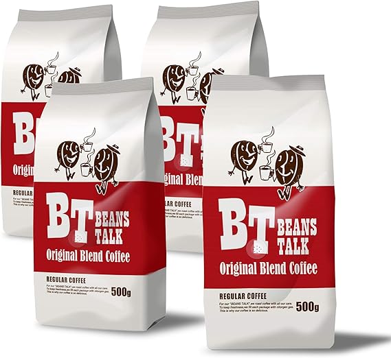ビーンズトーク コーヒー豆 2kg アラビカ 100% オリジナルブレンド 500g × 4袋 高級 マイルド コーヒー (豆のまま, 2kg)