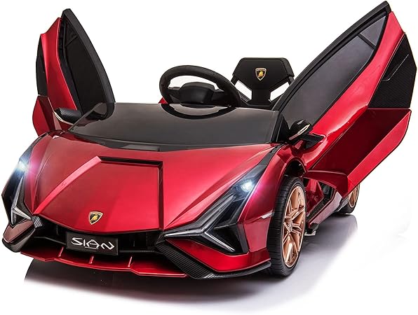 【期間100台限定】 電動乗用カー 乗用ラジコン Lamborghini Sian 防水防塵カバーおまけ ランボルギーニ 子供へのプレゼント ギフト 乗物玩具 電動カー 特別Equipment MAX ver. ラッカーレッド