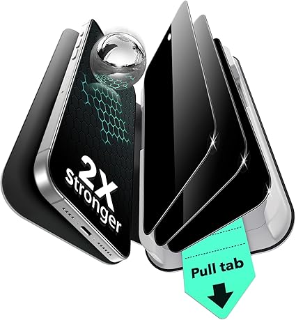 【３秒で完成・秒貼革命】ESR ガラスフィルム iPhone 16 Pro Max 専用 覗き見防止 28度以上視界を遮断 強化ガラス 9H硬度 さらさら ３枚 気泡無し 割れ防止 指紋防止 自動除塵 米軍MIL規格 0.5M鋼球落下テスト 高耐久 いphone16promax用ガラスフィルム 瞬貼ガイド枠付きiphone16promax保護フィルム