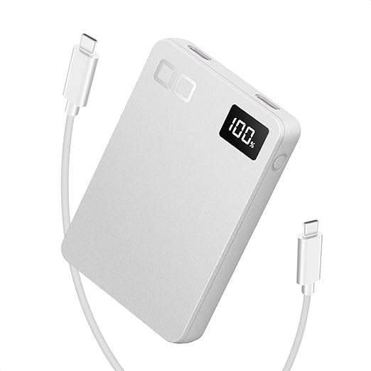 CIO モバイルバッテリー 薄型 軽量 小型 タイプC PD 20W [薄さ12mm 108g] 5000mAh 2ポート iPhone 15 / 16 / Android/iPad用 USB-C タイプC 急速充電 パススルー SMARTCOBY SLIM 20W (ホワイト)