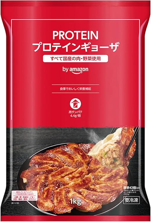[冷凍] by Amazon 味の素 PROTEINギョーザ 1kg 高タンパク プロテイン 冷凍食品 餃子 ぎょうざ 大容量 (SOLIMO)