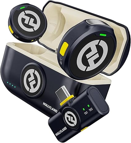 Hollyland「2024新機」Lark M2 USB Type-C-ワイヤレスマイク-ピンマイク-軽量9g-48Khz/24Bit-USB Type-Cシリーズ対応－カメラ／iPhone／Android／PC用マイク-ノイズキャンセリング-300m転送距離-Vlog撮影 (黒）