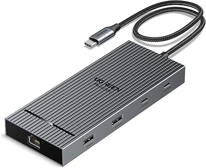 UGREEN Revodok 10 in 1 USB Cドッキングステーション USB Cハブ 二つHDMI拡張 USB A&C 3.2 10Gbpsデータ転送ポート4K@60Hz 二つ拡張8K@30Hz 100W PD急速充電 1Gbpsイーサネットポート SD Micro SD/TFカードリーダー付き MacBook Thinkpadに対応