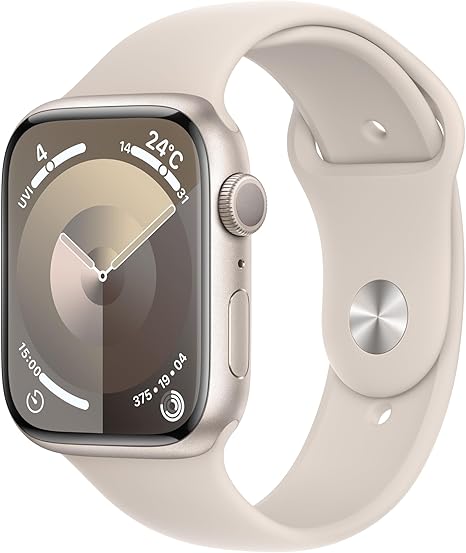 Apple Watch Series 9(GPSモデル)- 45mmスターライトアルミニウムケースとスターライトスポーツバンド - S/M