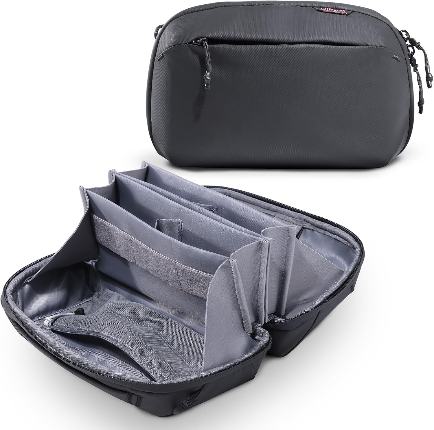 VIJIM Ulanzi ガジェットポーチ デジタル収納袋 PC周辺小物用収納ポーチ 180°開口デザイン 超強収納力 5層仕組み 撥水加工 多機能収納バッグ USBケーブル 充電器 SDカード収納用 小物入れ カメラアクセサリー収納ケース 防水 軽量 摄影/旅行/出張に最適 便利グッズ 2L