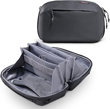 VIJIM Ulanzi ガジェットポーチ デジタル収納袋 PC周辺小物用収納ポーチ 180°開口デザイン 超強収納力 5層仕組み 撥水加工 多機能収納バッグ USBケーブル 充電器 SDカード収納用 小物入れ カメラアクセサリー収納ケース 防水 軽量 摄影/旅行/出張に最適 便利グッズ 2L