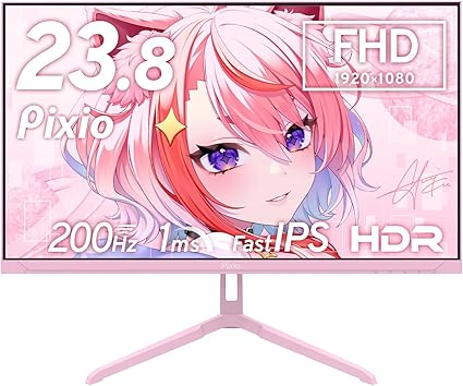 Pixio PX248 Wave Pastel Pink ゲーミングモニター パステルピンク 23.8インチ 200Hz FHD スピーカー内蔵 2年保証 30日間返品保証