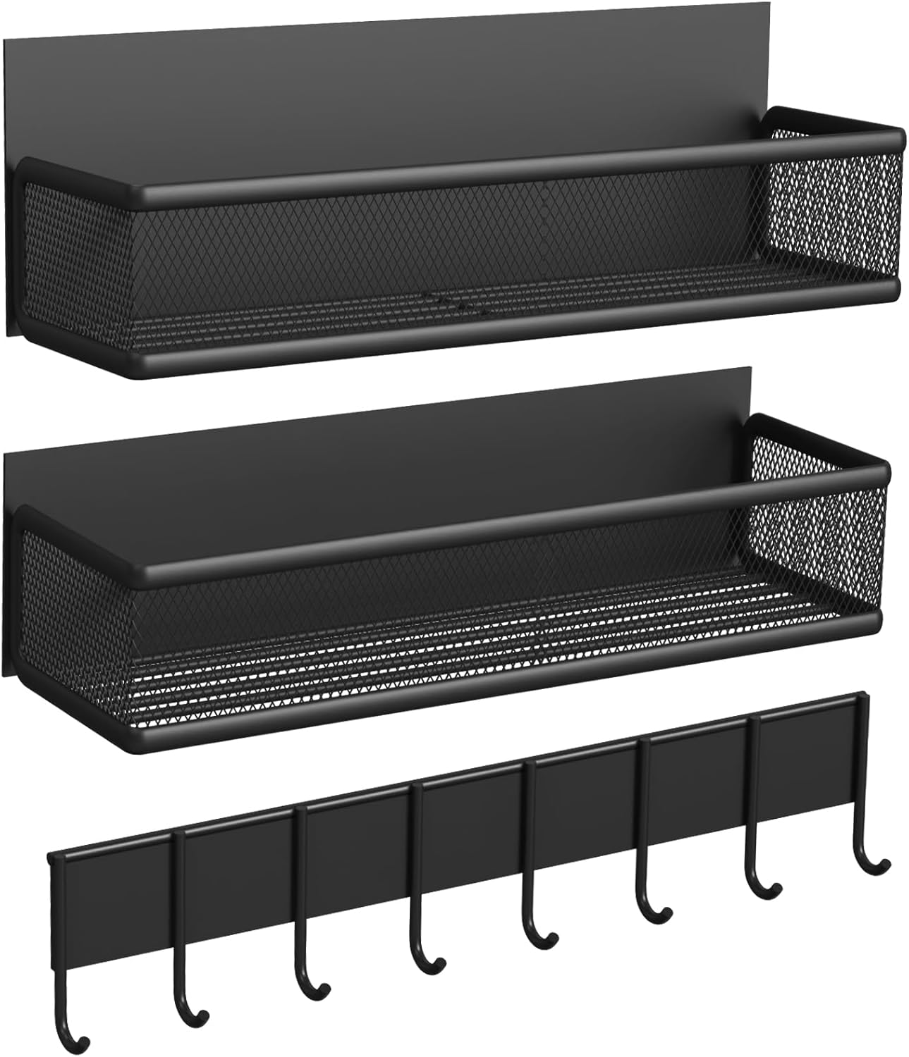 マグネットラック 浴室用ラック シャンプーラック 3個セット マグネット 収納ラック 吸着式壁掛け 水切り 穴あけ不要 錆びにくい 浴室とキッチン用 (ブラック)