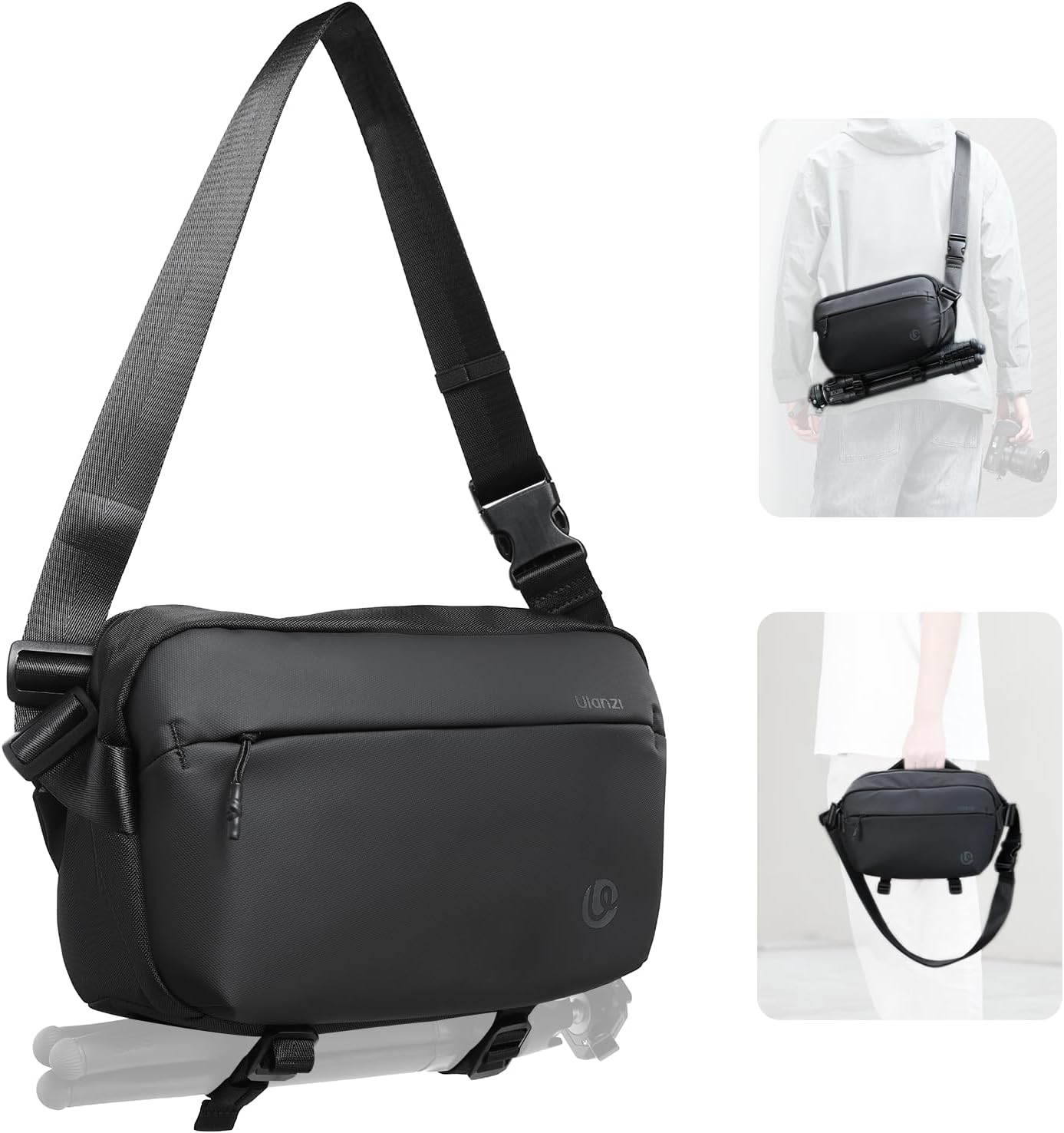 Ulanzi カメラバッグ ショルダーバッグ 撥水加工 ガジェットポーチ 斜め掛け デジタル収納袋 仕切り調整 PC周辺小物用 モバイル収納ケース スマホ/iPadmini/充電ケーブル/バッテリー/USB充電器/SDカード用 カメラアクセサリー 軽量 コンパクト 旅行 通勤 出張 小物入れ カメラマン・vlogger向け PB038