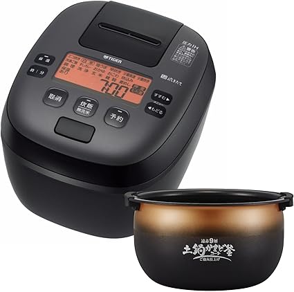 【WEB限定】タイガー魔法瓶(TIGER) 炊飯器 5.5合 圧力IH ご泡火炊き 日本製 粒立ち保温24時間 お手入れ簡単 土鍋かまどコート釜 ブラック JPI-S10NK