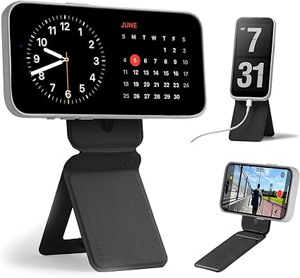 MOFT 七変化マルチスタンド 【全機種対応/アイアンリング付き 】 MOVAS iPhone15 スタンド 14/13/12 シリーズ マグネット スマホスタンド MagSafe対応 多角度調節 薄型軽量 折り畳み式 ミニマリスト 全機種対応 (ジェットブラック)