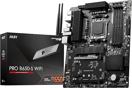 MSI マザーボード PRO B650-S WIFI [B650搭載] 【信頼性の高い6層PCB設計・12+1+1フェーズ安定な電源回路】ATX DDR5-7200 (OC)対応 AMD Ryzen 7000/9000 シリーズ対応MB6268