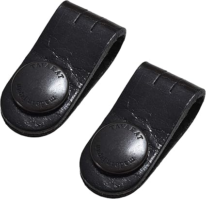 [タバラット] コードクリップ ケーブルクリップ 2個セット バンド 本革 日本製 姫路レザー クリップ (ブラック)