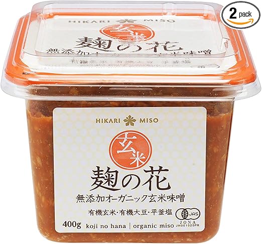 ひかり味噌 麹の花 無添加オーガニック玄米味噌 400g ×2本