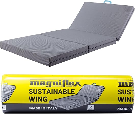 【30日間のお試しサービス対象】マニフレックス サステナブルウィング 日本用三つ折り高反発マットレス セミシングル 10cm 硬め 【公式直販】 畳める 運べる ソファーになる 側地は外して洗濯できる 3枚の芯材ローテーションで長持ち 7年以上使える イタリア製