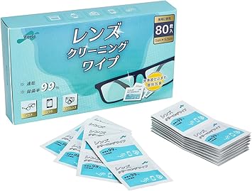 WipeGo Lens Cleaning Tissue, Lens Cleaner, Camera, Glasses, Smartphone Cleaning Supplies, Quick Drying (Note: Very Low Moisture and Very High Volatility), 99% Disinfecting (Individual Packaging, 80