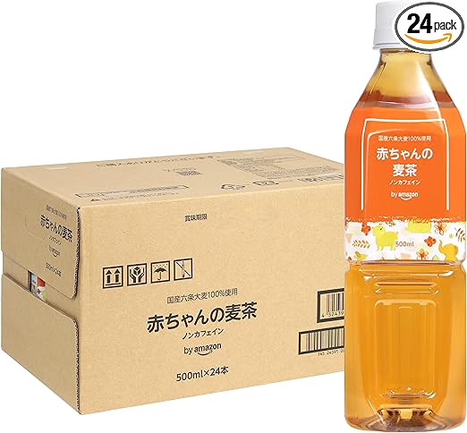 [Amazonブランド] Mama Bear (ママベアー) 赤ちゃんの麦茶 ノンカフェイン 500ml×24本