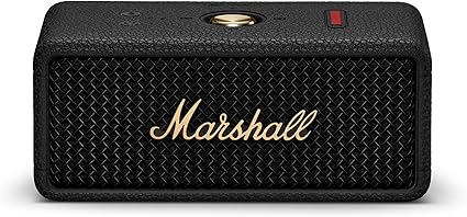 Marshall ワイヤレスポータブル防水スピーカー Emberton III ブラック&ブラス 連続再生32時間/IP67防水仕様/小型/急速充電 【国内正規品】