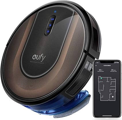Anker Eufy (ユーフィ) RoboVac G30 Hybrid (ロボット掃除機) 【スマート・ダイナミック・ナビゲーション 2.0 / 2-in-1 吸引・水拭き両用/Wi-Fi対応/超薄型/強力吸引/自動充電/BoostIQ搭載/境界線テープ対応/効率的な清掃/スマート機能】ブラック