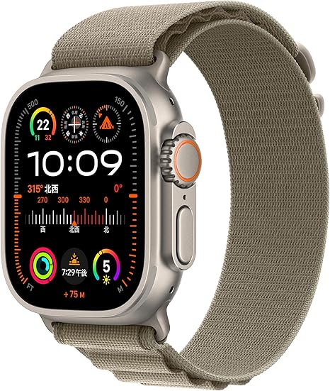 Apple Watch Ultra 2(GPS + Cellularモデル)- 49mmチタニウムケースとオリーブアルパインループ - S