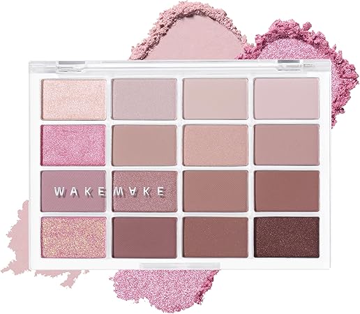 wakemake(ウェイクメイク) ソフトブラーリングアイパレット02 ライブリーブラーリング オリーブヤング 16色 マット ラメ グリッター 韓国コスメ アイシャドウ 自然な発色 初心者向け