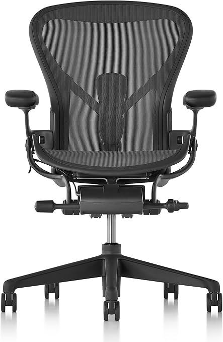 【正規品】 Herman Miller (ハーマンミラー) アーロンチェア オフィスチェア B(ミディアム)サイズ アルミニウム グラファイト(ブラック) BBキャスター AER1B23DWALPG1G1G1BBBK23103