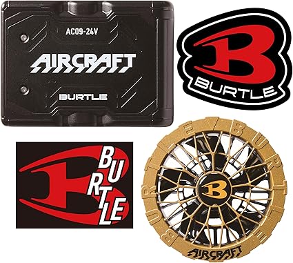 【Amazon.co.jp限定】BURTLE バートル エアークラフト 2025年モデル 24Vマットブラックバッテリー+メタリックゴールドファンセット AC09 78+AC09 2 72 (Amazon限定バートルオリジナルダブルステッカー付き)