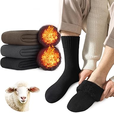 [Lavento] 靴下 メンズ ソックス 冬 厚手 【零下極限防寒・極厚ウール裏パイル】 防寒靴下 暖かい靴下 ウールソックス 防寒 保温 消臭 360°蓄熱 耐久性 伸縮性 室内 アウトドア スキー スポーツ 25-29㎝