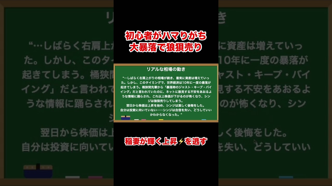 暴落後に狼狽売りする危険性 #shorts