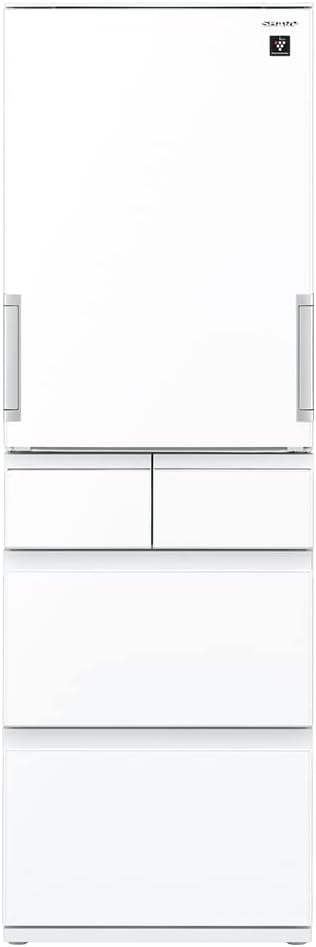 シャープ SHARP 冷蔵庫 SJ-G417J-W 412L プラズマクラスター どっちもドア(両開き・ガラスタイプ) 幅60.0cm スリムタイプ 5ドア white