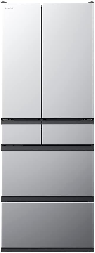 日立 冷蔵庫 幅68.5cm 567L ブラストシルバー R-KWC57S S 6ドア フレンチドア まるごとチルド まんなか野菜 コネクテッド家電