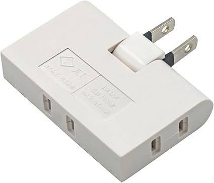 KIMOC コーナータップ 電源タップ 3個口 薄型 2ピンプラグ ホワイト スイングプラグ 配線しやすい スウィングプラグ コンセント 平トリプルタップ ARR-PS-3O PSE認定済み 絶縁キャップ 1500wまで 180度動く 絶縁カバー