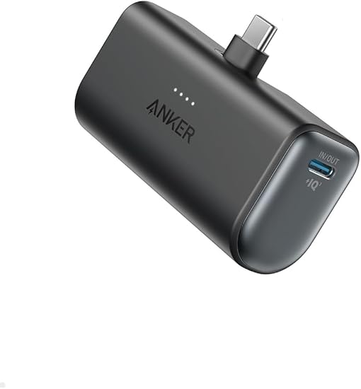 Anker 621 Power Bank (Built-In USB-C Connector, 22.5W) (モバイルバッテリー 5000mAh 小型コンパクト)【PowerIQ搭載/USB-C一体型】iPhone 15 iPad Pro Galaxy Pixel その他各種機器対応 (ブラック)