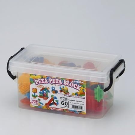 友愛玩具(Yuuai Gangu) ペタペタブロック (コンテナケース入) S 60PCS.