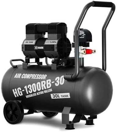 HAIGE(ハイガー) HAIGE (ハイガー) コンプレッサー 静音 高吐出量 メンテナンスフリー オイルフリー HG-1300RB-30 (30L) /HG-1300RB-39 (39L) 30L ブラック