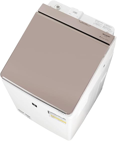 シャープ タテ型 洗濯乾燥機 洗濯8kg 乾燥4.5㎏ 幅55.5cm ダイヤカット 穴なし槽 ES-PW8J-C ベージュ