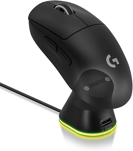 imation (IMCD300BK) ロジクール専用ワイヤレスRGB充電器 For G403 PRODIGY/G502/G502 X PLUS/G502 X LIGHTSPEED/G703/G903/G703 HERO/G903 HERO/G PRO X SUPERLIGHT/G PRO WIRELESS… (黒)