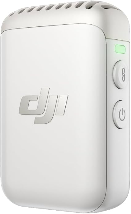 DJI Mic 2 トランスミッター(パールホワイト) ワイヤレスマイク スマートノイズキャンセリング付き 14時間内部収録 バッテリー駆動 最大6時間 マグネット着脱式 Bluetoothマイク YouTube Vlog