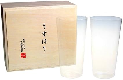 ギフトオンリーワン 【松徳硝子】うすはり タンブラー(L)ペア・木箱入り