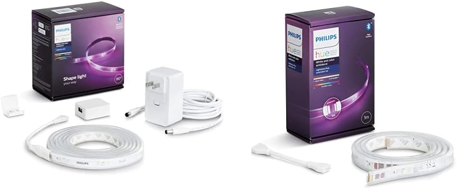 Philips Hueライトリボンプラス Bluetooth + ZigBee スマートライト フルカラー照明 LEDテープライト 映像・音楽シンクロ TVバックライト 間接照明 インテリア照明+Philips Hueライトリボンプラス エクステンションBluetooth + ZigBee(延長用)+Philips Hueライトリボンプラス エクステンションBluetooth