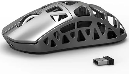 ATTACK SHARK R3 ゲーミングマウス マグネシウム合金 ワイヤレス PAW3395 8000hz 2.4G/Bluetooth/USB有線 26000DPI 46g 超軽量 コイルケーブル付き 急速充電 技適取得済み(シルバー)