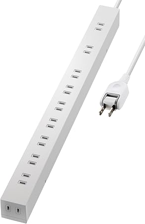 エレコム 電源タップ 雷ガード 10個口 3m ほこりシャッター 【 固定 ・吊下可能な回転パーツ付き】 ホワイト ECT-0103WH