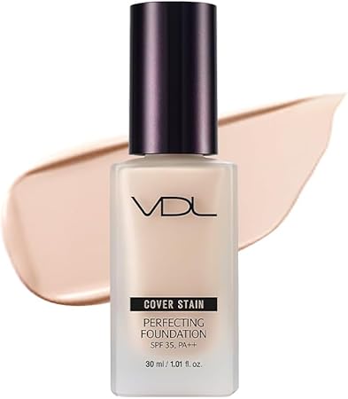 VDL(ブイディーエル) カバーステイン パーフェクティング ファンデーション A02(ナチュラルオークル01) リキッドファンデーション カバー力 崩れない ビーガン 30ml 21号 SPF35 PA++