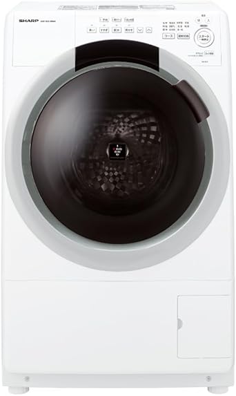 シャープ ドラム式 洗濯乾燥機 洗濯7kg 乾燥3.5kg 幅59.8cm ヒーターセンサー乾燥 乾燥ダクト自動お掃除 洗濯槽自動お掃除 エコセンサー(4センサー) ES-S7J-WL 左開き クリスタルホワイト