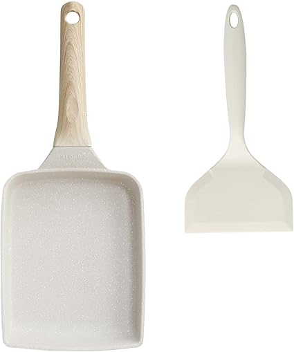 CAROTE カローテ 卵焼きフライパンセット2点 卵焼き器 14*18cm+ワイドターナー IH対応 PFOA PFOS フリー マーブルコート くっつかなく洗いやすい オール熱源 一年保証