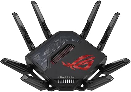 ASUS WiFi ROG Rapture GT-BE98 無線 ルーター 最新規格WiFi7 11529+5764+5764+1376Mbpsクワッドバンドゲーミング。 デュアル10G及びクワッド2.5Gポート 3段階ゲームアクセラレーション 2.6GHzクアッドコアCPU メッシュ機能付 3階建4LDK
