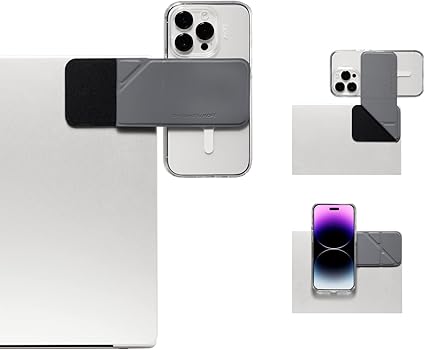 MOFT 【公式直営店】 ノートパソコン用 スマホマウント フリップ スマホホルダー MagSafe対応 連係カメラ macOS Ventura サブモニター マグネット内蔵 マルチタスク ビデオ通話 ウェブ会議 ネット授業 (グレー)