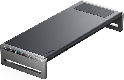 Anker 675 USB-C ドッキングステーション (12-in-1, Monitor Stand, Wireless) モニタースタンド ワイヤレス充電 100W USB PD対応 4K HDMIポート microSD&SDカードスロット 3.5mmオーディオジャック イーサネットポート 10Gbps USB-C USB-Aポート搭載 高速データ転送